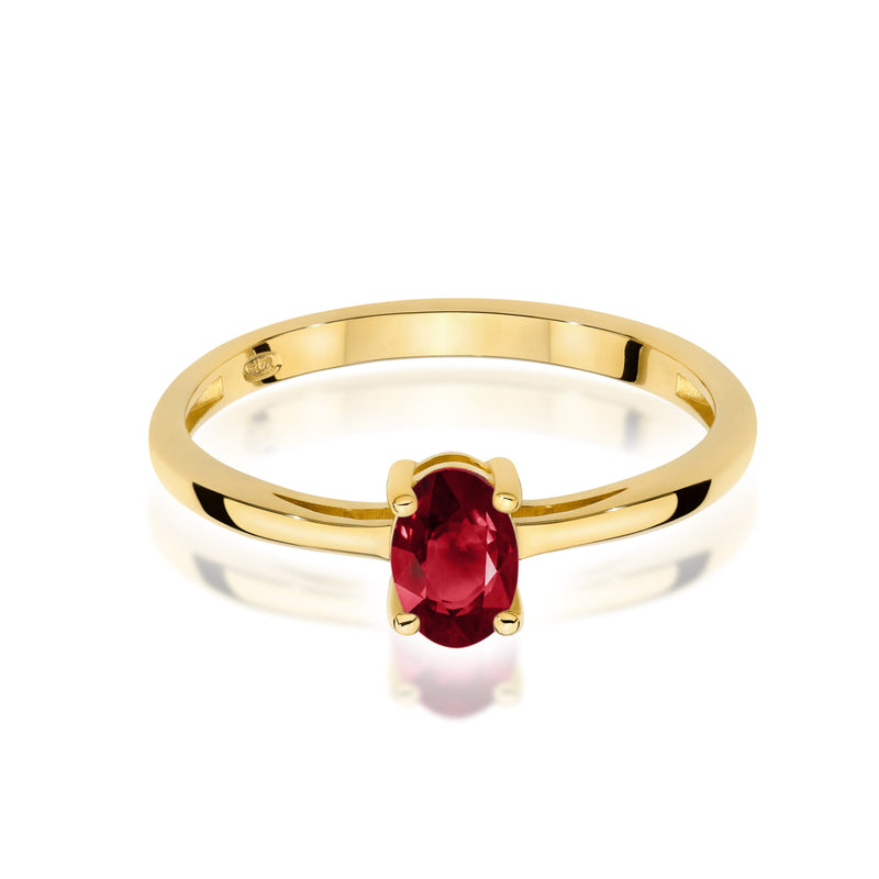Inel Aur 9K cu Granat 0.50 ct, imaginea 2 din 8