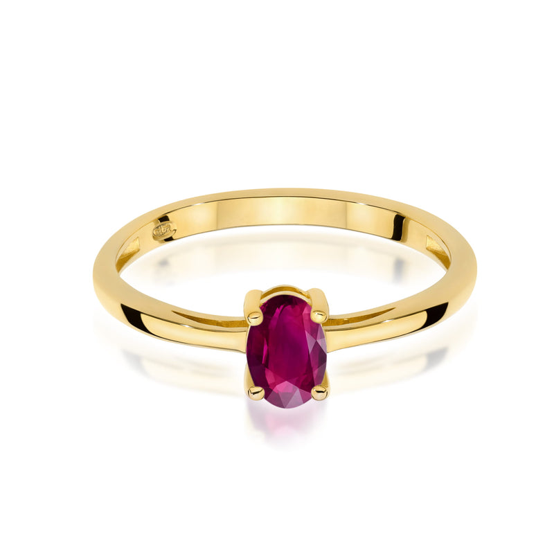 Inel Aur 9K cu Rhodolite 0.50 ct, imaginea 2 din 8