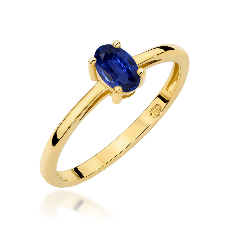 Inel Aur 9K cu Safir 0.70 ct — Aur galben