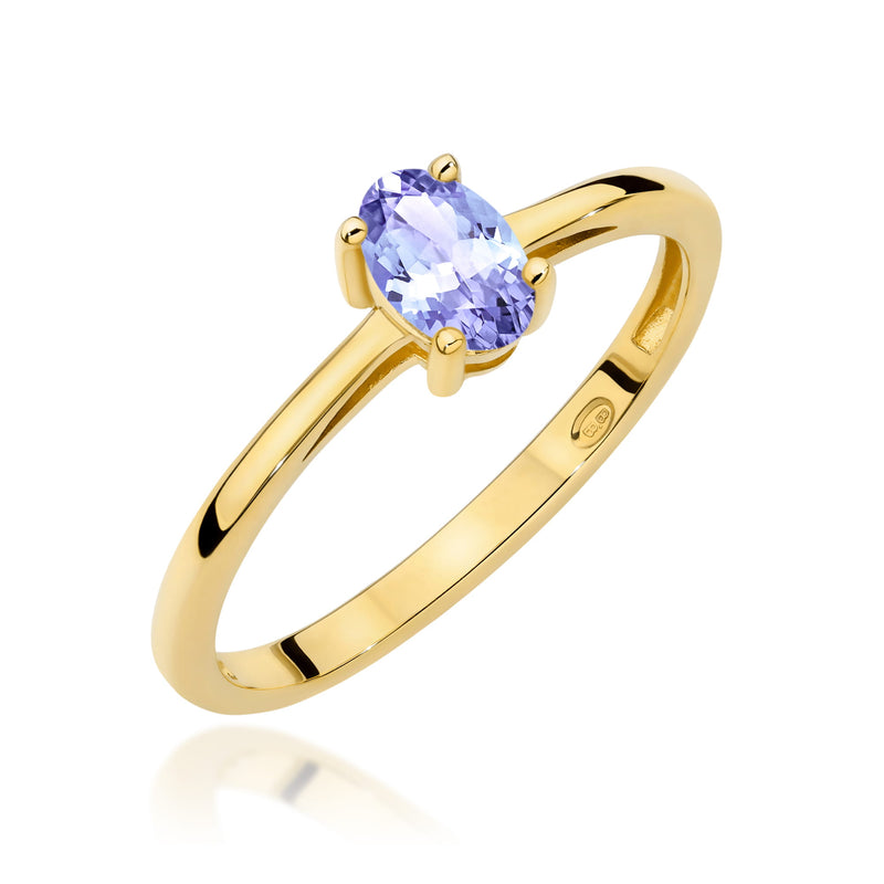 Inel Aur 9K cu Tanzanit 0.40 ct — Aur galben