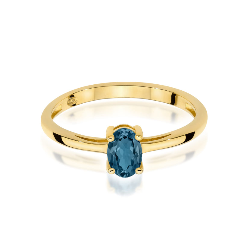 Inel Aur 9K cu Topaz London Blue 0.50 ct, imaginea 2 din 8