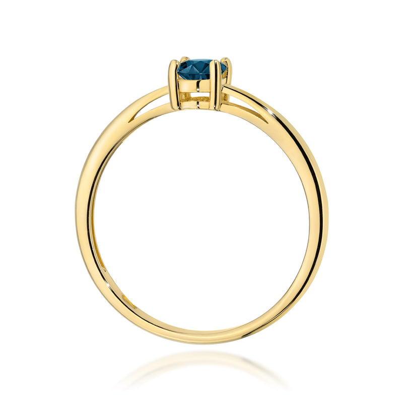 Inel Aur 9K cu Topaz London Blue 0.50 ct, imaginea 3 din 8