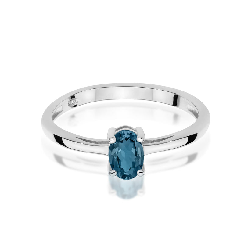 Inel Aur 9K cu Topaz London Blue 0.50 ct, imaginea 6 din 8