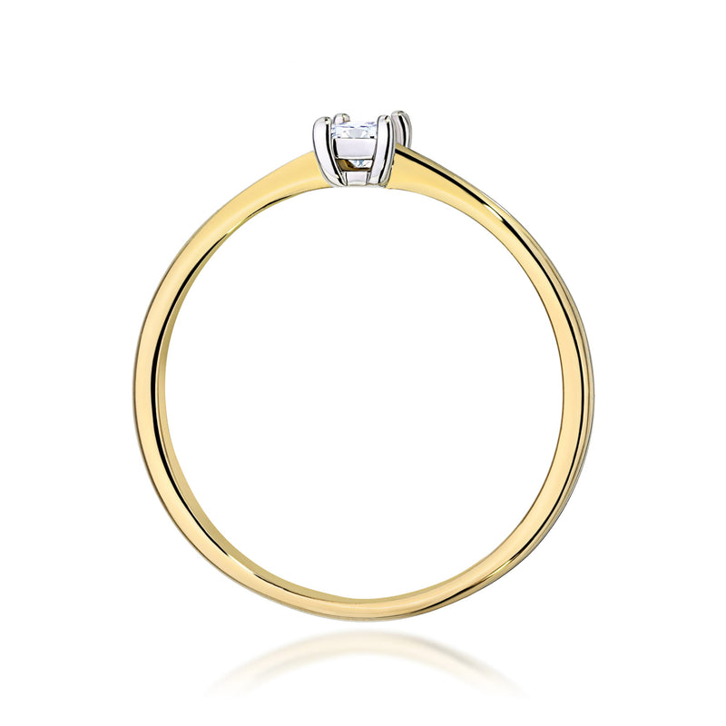 Inel Aur 9K cu Diamant Natural 0.15 ct, imaginea 3 din 8