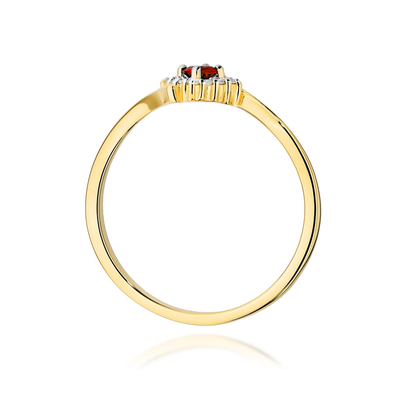 Inel Aur 9K cu Rubin 0.15 ct si Diamante Naturale 0.06 ct, imaginea 3 din 8