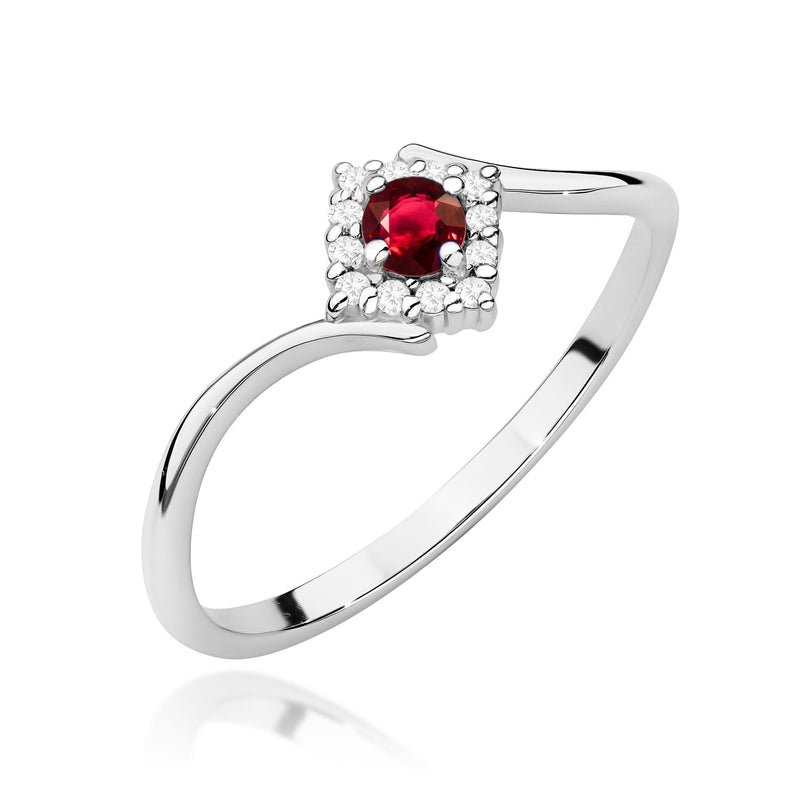 Inel Aur 9K cu Rubin 0.15 ct si Diamante Naturale 0.06 ct, imaginea 5 din 8