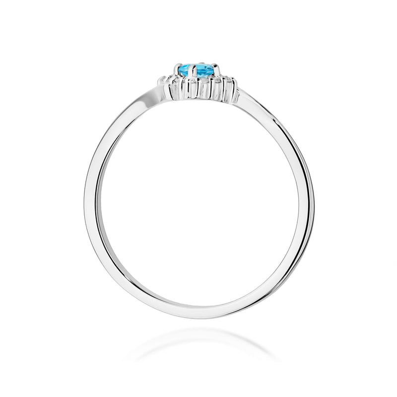 Inel Aur 9K cu Topaz Swiss 0.15 ct si Diamante Naturale 0.06 ct, imaginea 7 din 8