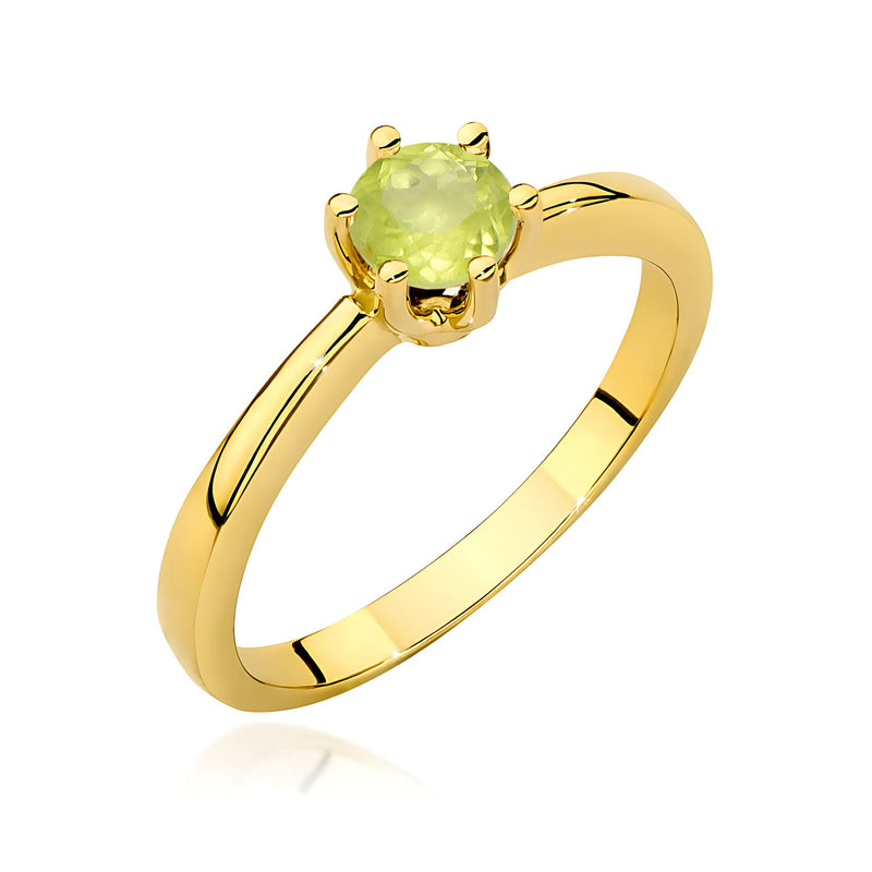 Inel Aur 9K cu Peridot 0.60 ct — Aur galben