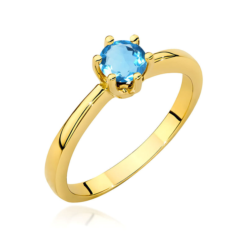 Inel Aur 9K cu Topaz Swiss 0.50 ct — Aur galben