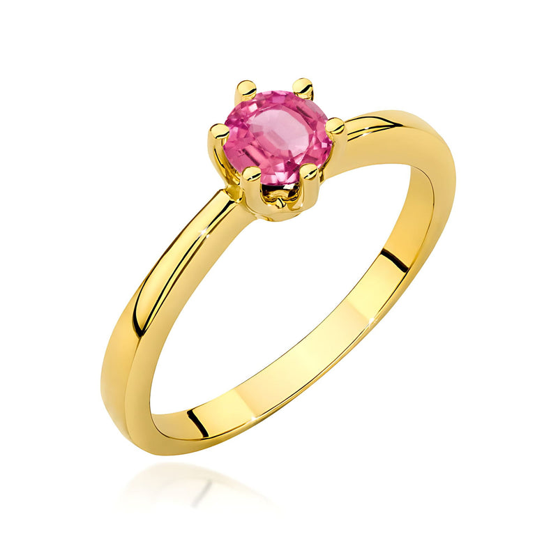 Inel Aur 9K cu Topaz Roz 0.60 ct — Aur galben