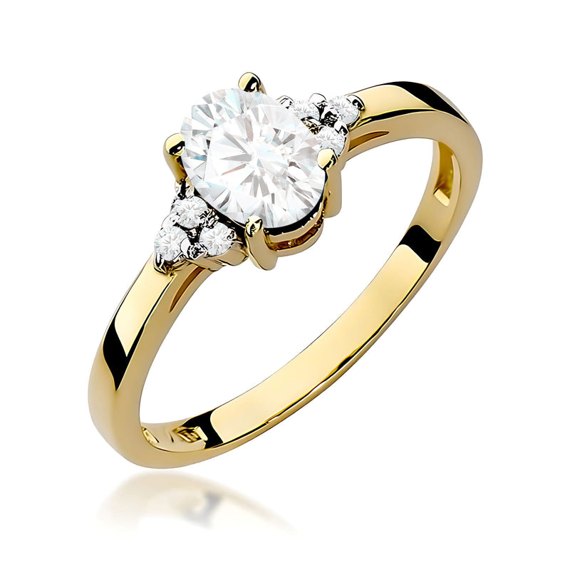 Inel Aur 9K cu Diamante de Laborator 0.75 ct — Aur galben