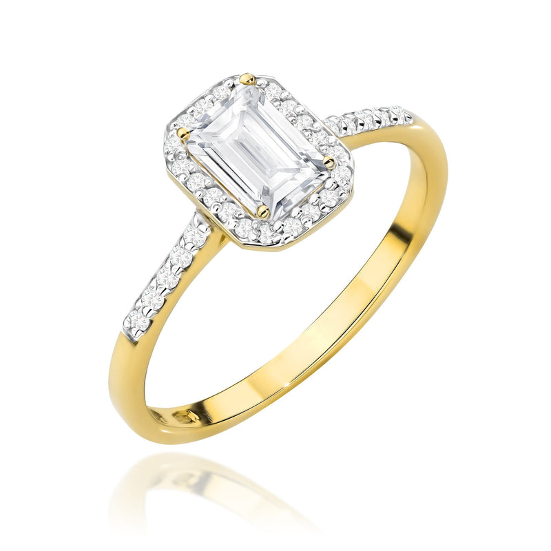 Inel Aur 9K cu Diamante de Laborator 0.79 ct — Aur galben