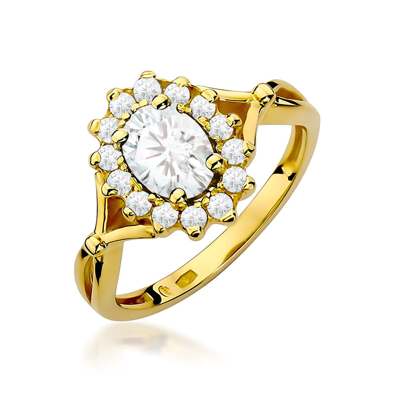 Inel Aur 9K cu Diamante de Laborator 0.98 ct — Aur galben