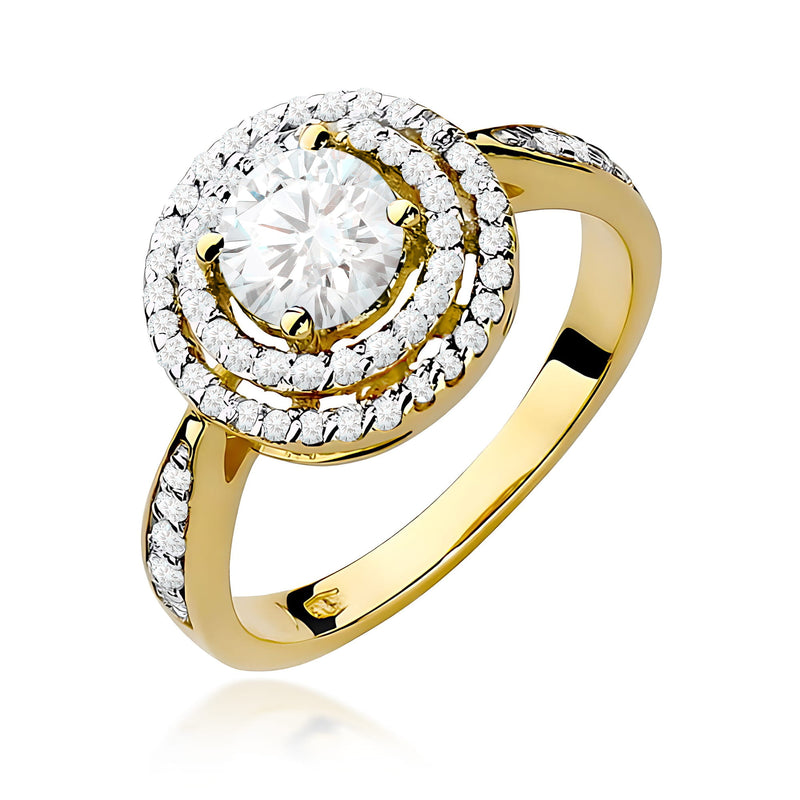 Inel Aur 9K cu Diamante de Laborator 1.12 ct — Aur galben