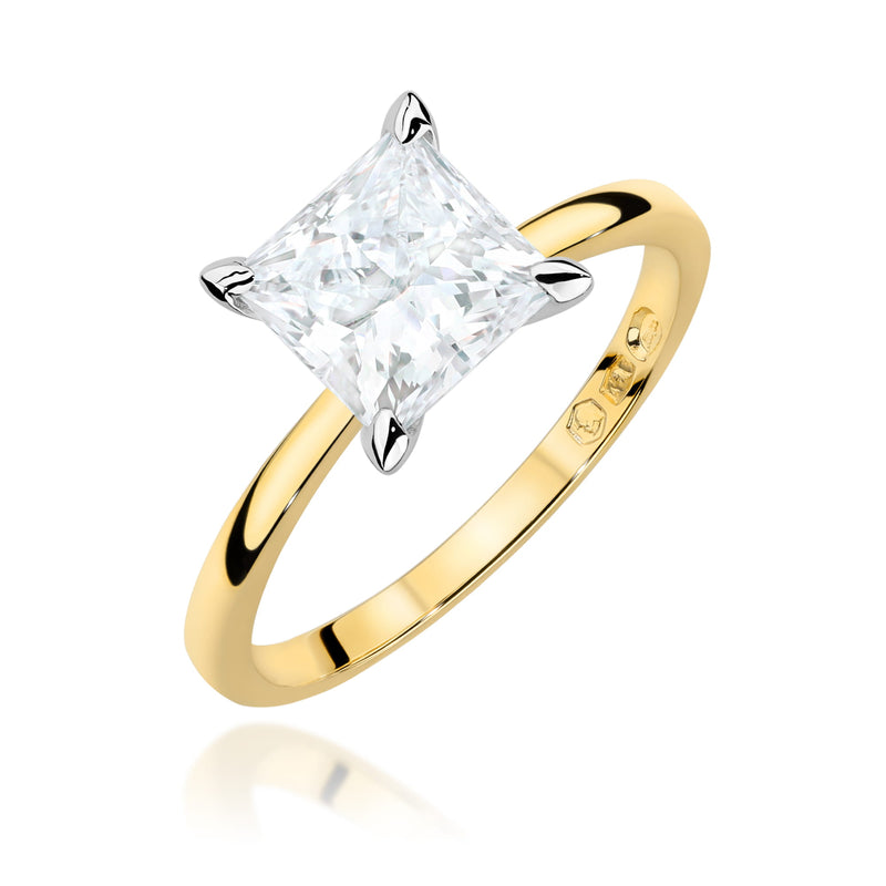 Inel Aur 9K cu Diamant de Laborator 2.00 ct — Aur galben