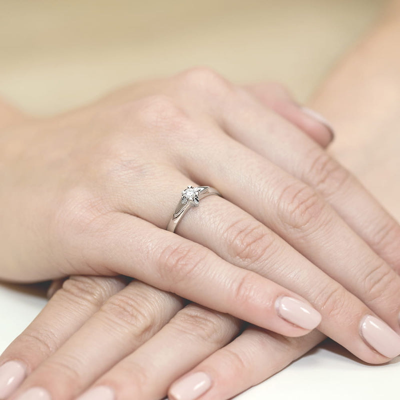 Inel Aur 9K cu Diamant Natural 0.15 ct, imaginea 8 din 8