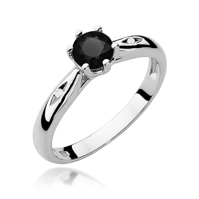 Inel Aur 9K cu Diamante Naturale Albe si Negre 0.51 ct, imaginea 5 din 8