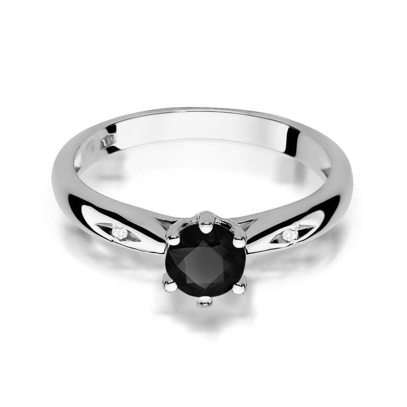 Inel Aur 9K cu Diamante Naturale Albe si Negre 0.51 ct, imaginea 6 din 8