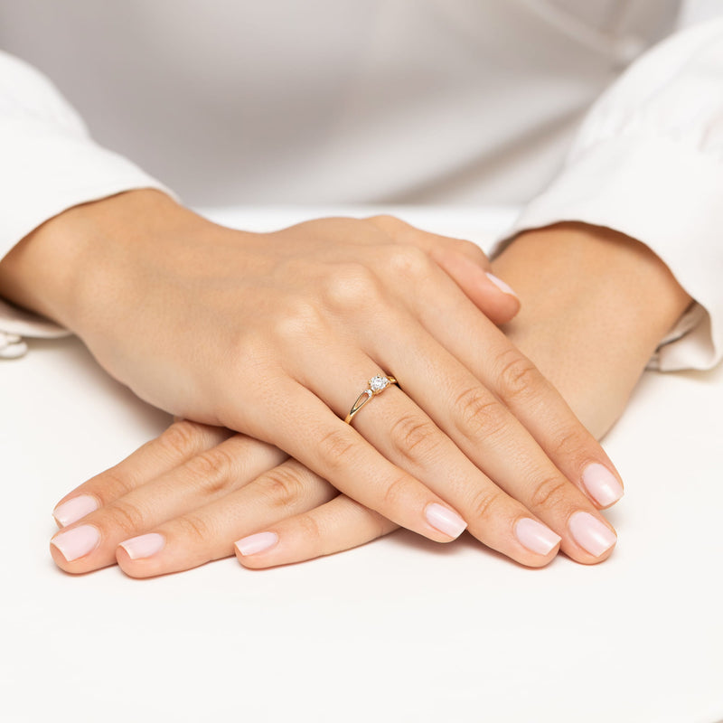 Inel Aur 9K cu Diamante Naturale 0.09 ct, imaginea 4 din 8