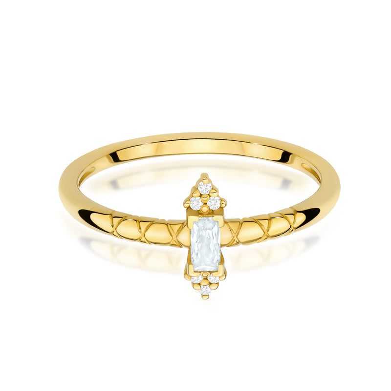 Inel Aur 9K cu Diamante Naturale 0.16 ct, imaginea 2 din 8