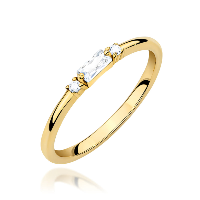 Inel Aur 9K cu Diamante Naturale 0.16 ct — Aur galben