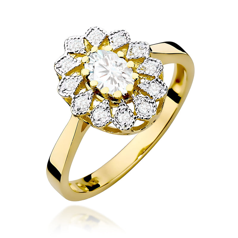 Inel Aur 9K cu Diamante de Laborator 0.50 ct — Aur galben