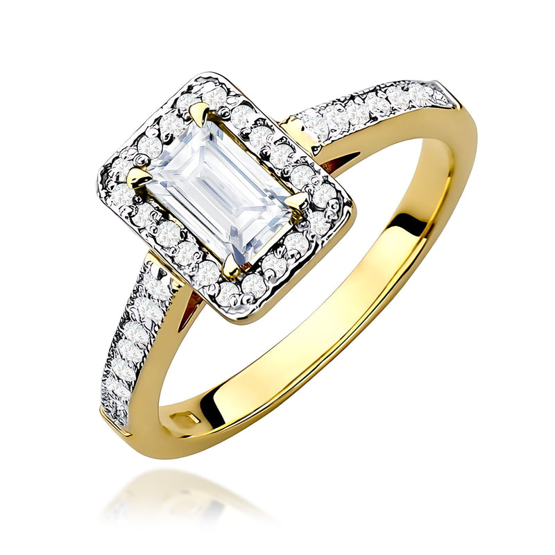 Inel Aur 9K cu Diamante de Laborator 0.82 ct — Aur galben