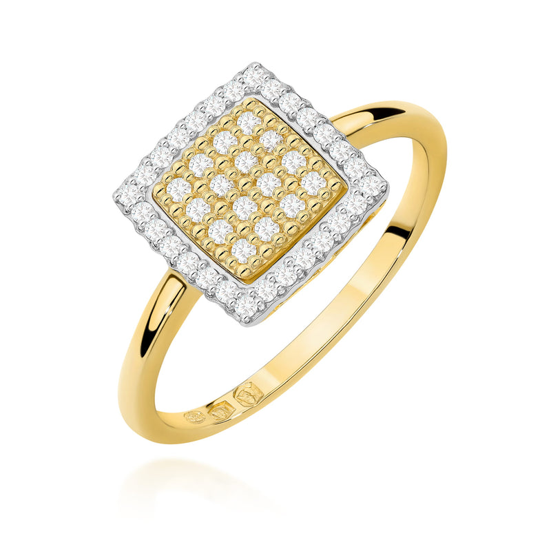 Inel Aur 9K cu Diamante Naturale 0.27 ct — Aur galben