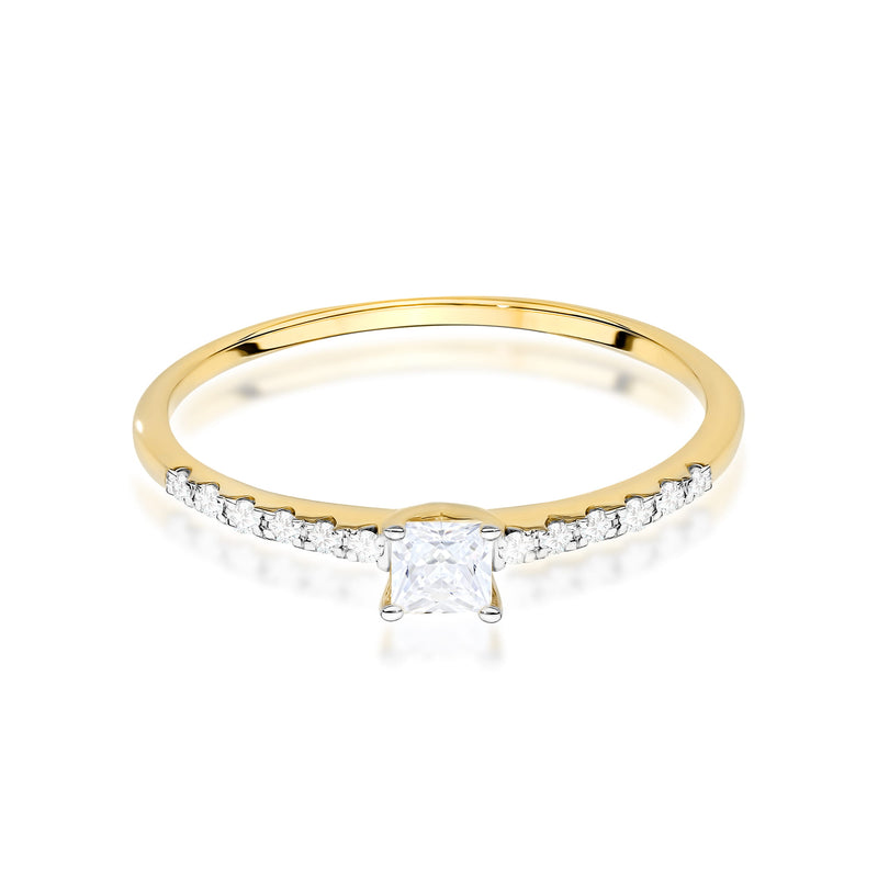 Inel Aur 9K cu Diamante de Laborator 0.21 ct, imaginea 2 din 6