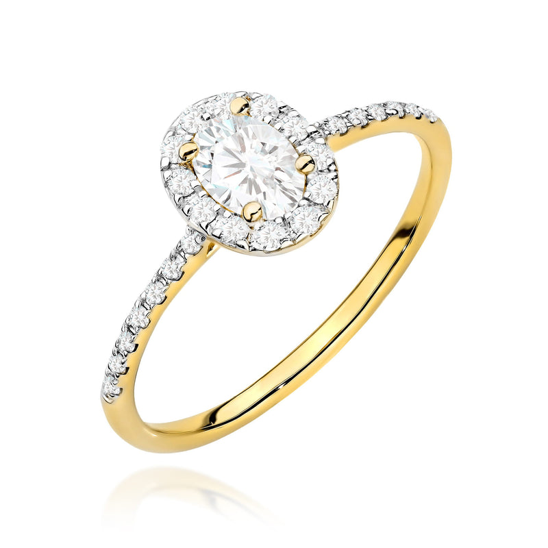 Inel Aur 9K cu Diamante de Laborator 0.47 ct — Aur galben