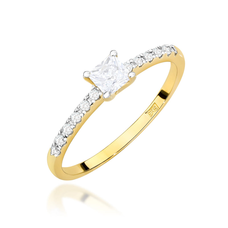 Inel Aur 9K cu Diamante de Laborator 0.40 ct — Aur galben
