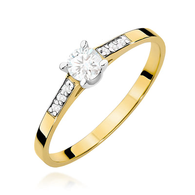 Inel Aur 9K cu Diamante de Laborator 0.21 ct