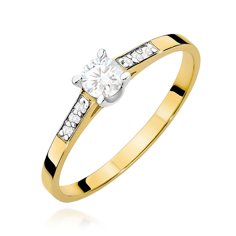 Inel Aur 9K cu Diamante de Laborator 0.21 ct — Aur galben