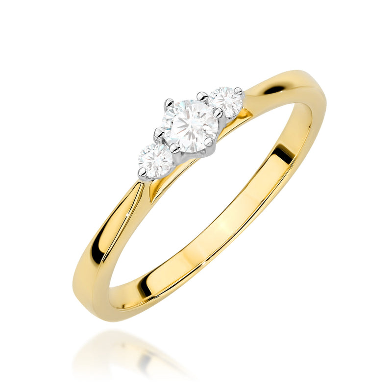 Inel Aur 9K cu Diamante de Laborator 0.21 ct — Aur galben