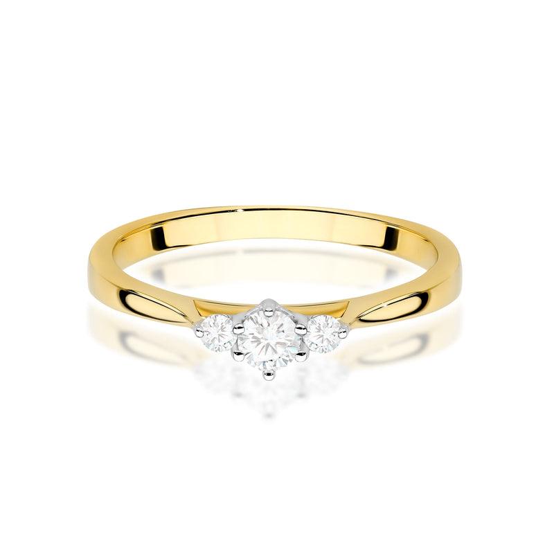 Inel Aur 9K cu Diamante de Laborator 0.21 ct, imaginea 2 din 8