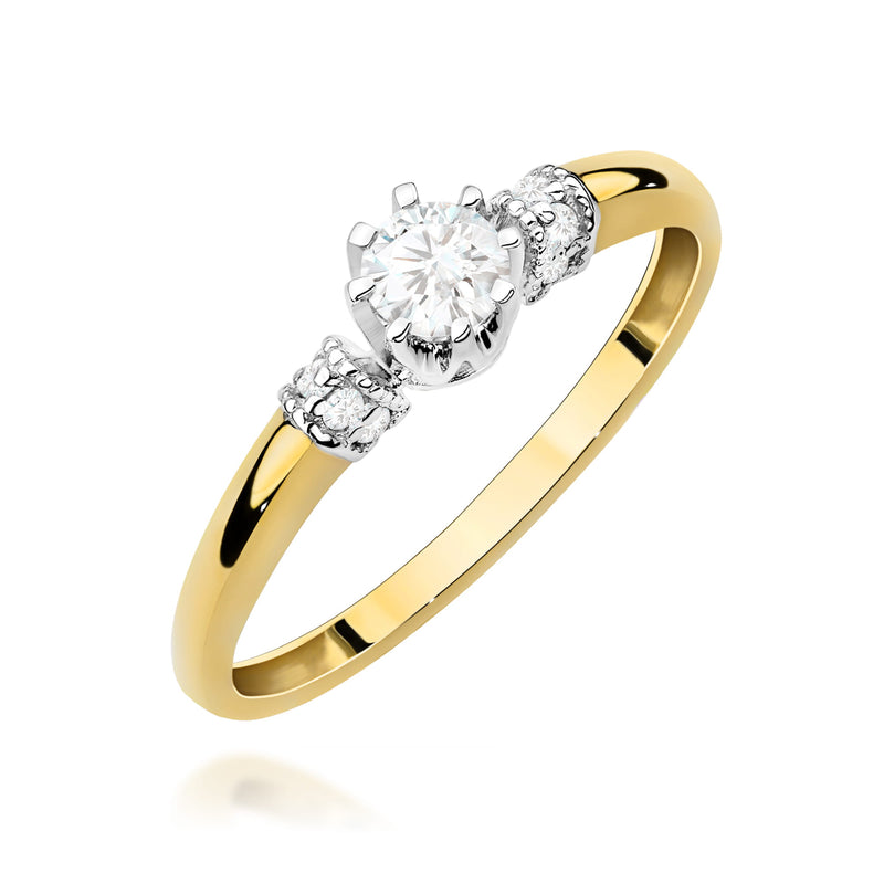Inel Aur 9K cu Diamante de Laborator 0.32 ct — Aur galben