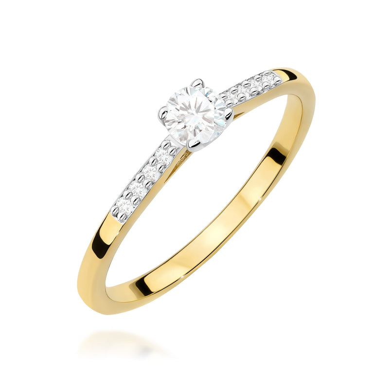 Inel Aur 9K cu Diamante de Laborator 0.32 ct — Aur galben