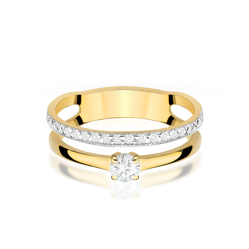 Inel Aur 9K cu Diamante de Laborator 0.41 ct, imaginea 2 din 8