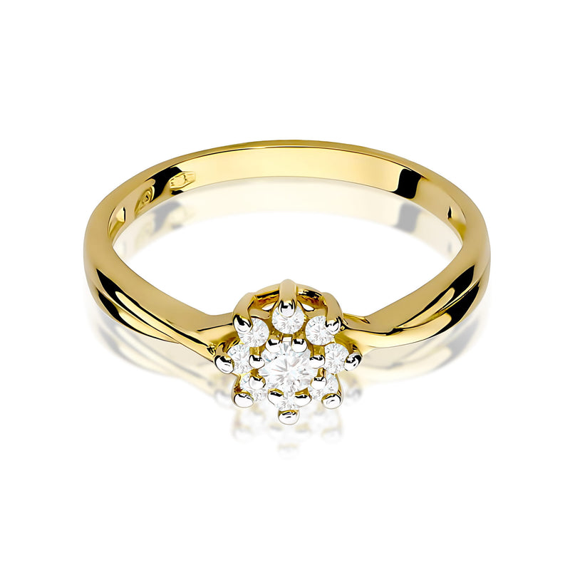 Inel Aur 9K cu Diamante de Laborator 0.22 ct, imaginea 2 din 8