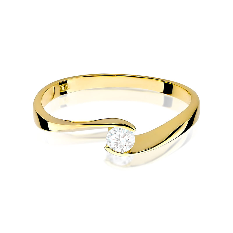 Inel Aur 9K cu Diamant de Laborator 0.13 ct, imaginea 2 din 8