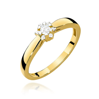 Inel Aur 9K cu Diamante de Laborator 0.15 ct