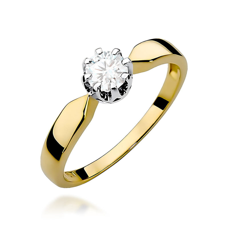 Inel Aur 9K cu Diamant de Laborator 0.40 ct — Aur galben