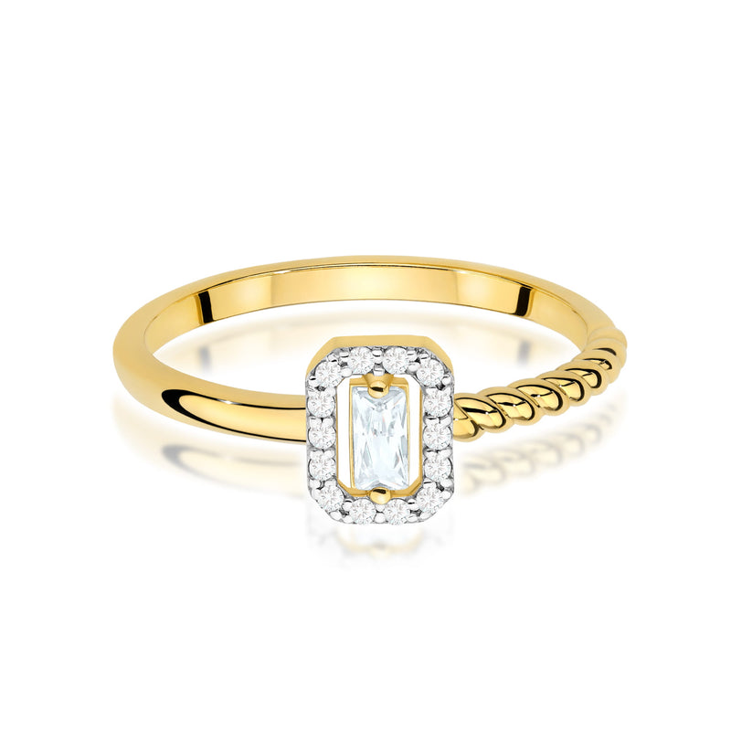 Inel Aur 9K cu Diamant Natural 0.13 ct, imaginea 2 din 8
