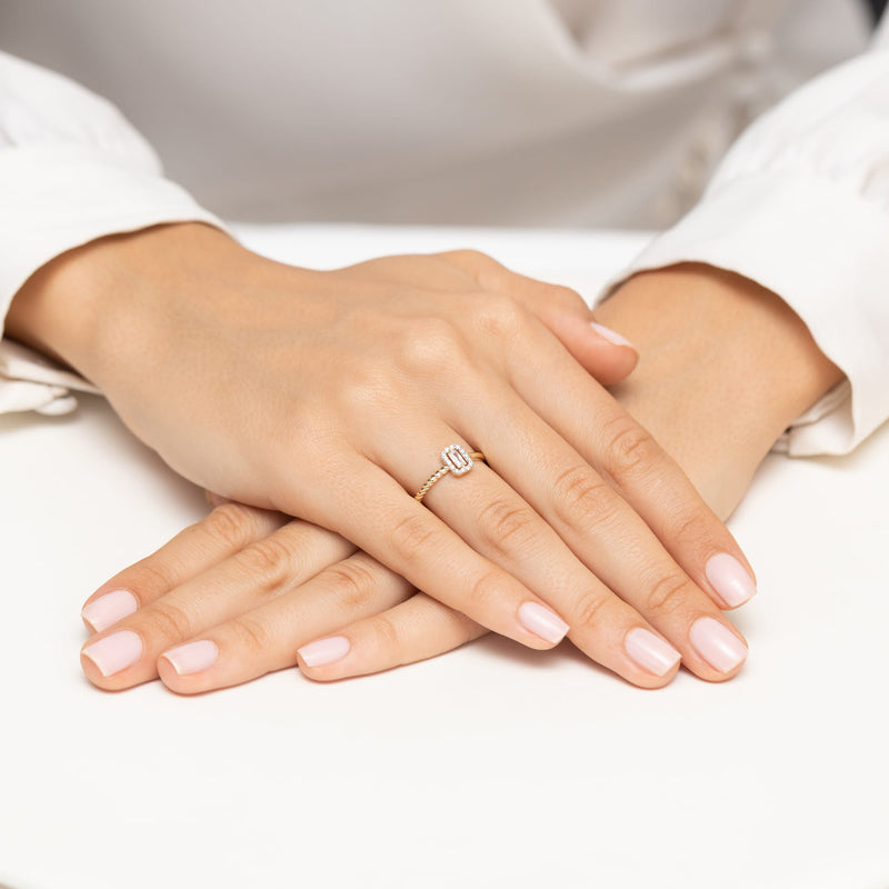 Inel Aur 9K cu Diamant Natural 0.13 ct, imaginea 4 din 8