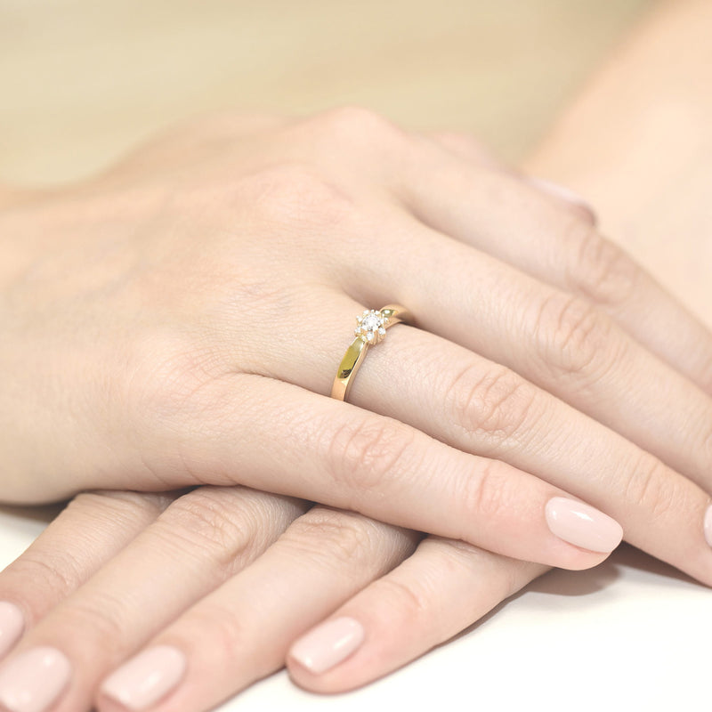 Inel Aur 14K cu Diamante de Laborator 0.15 ct, imaginea 4 din 12