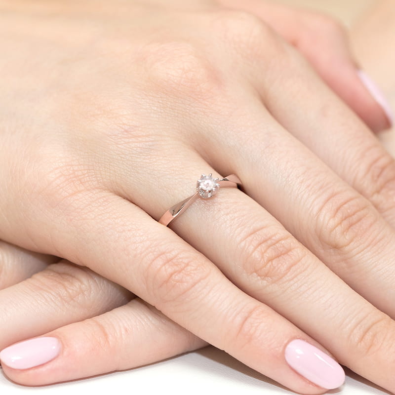 Inel Aur 14K cu Diamant de Laborator 0.15 ct, imaginea 8 din 12