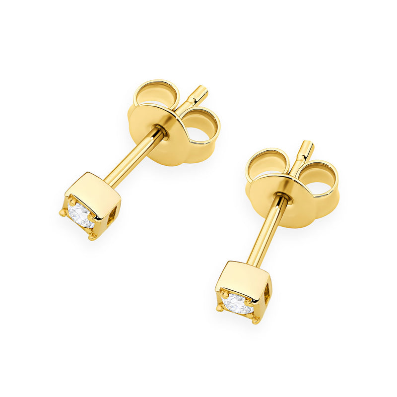 Cercei Aur 14K cu Diamant Natural 0.03 ct, imaginea 2 din 9