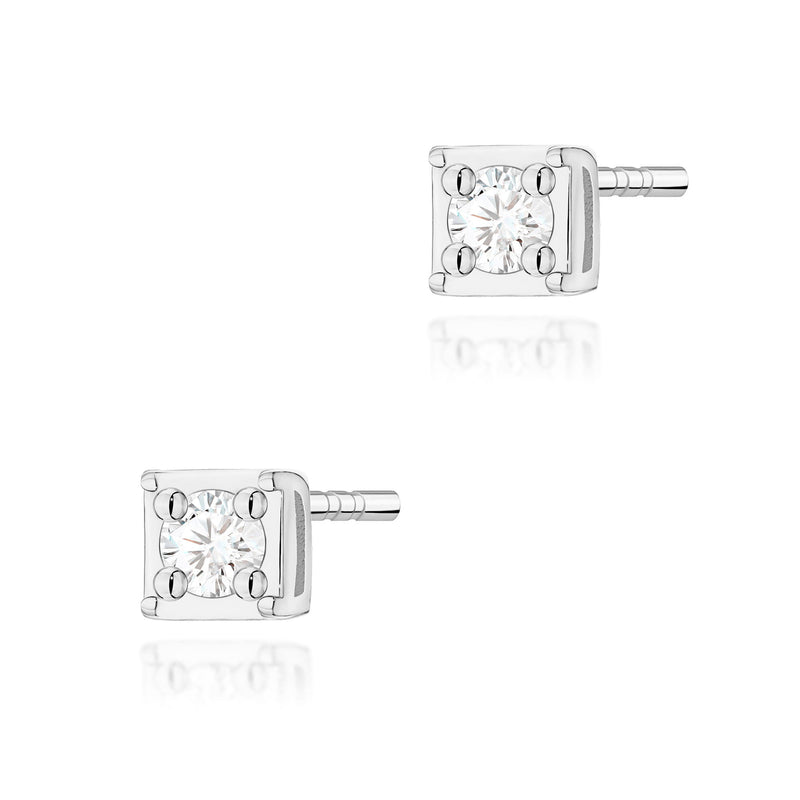 Cercei Aur 14K cu Diamant Natural 0.03 ct, imaginea 7 din 9