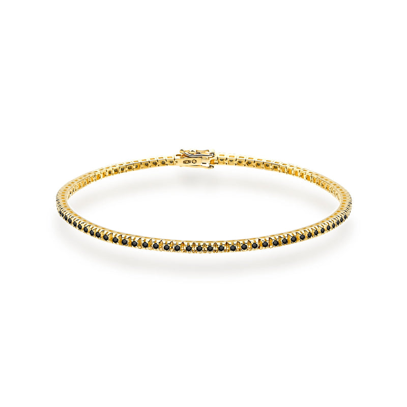 Bratara Aur 14K cu Diamante Naturale Negre 0.51 ct — Aur galben