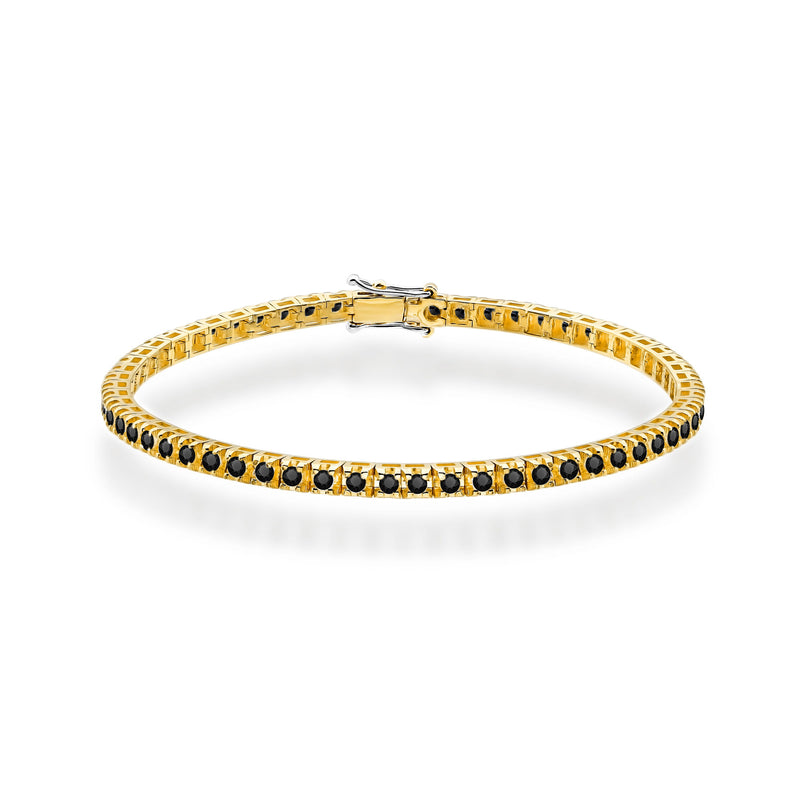 Bratara Aur 14K cu Diamante Naturale Negre 1.98 ct — Aur galben